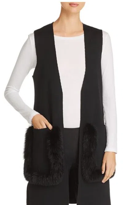 Pre-owned Vince $550 Kobi Halperin Sweater Jacket Black & Fur Xs S Absolutely Gorgeous