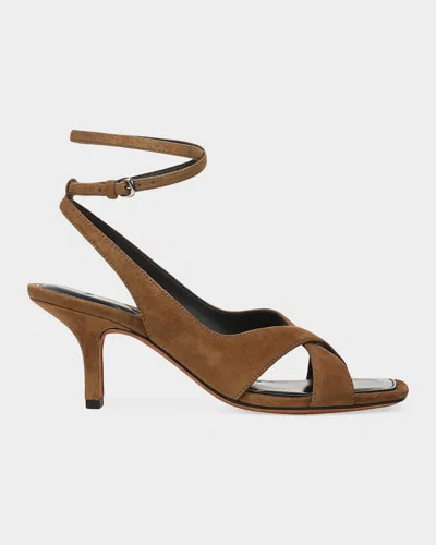 Vince 65mm Lola Suede Strappy Sandals In Brown