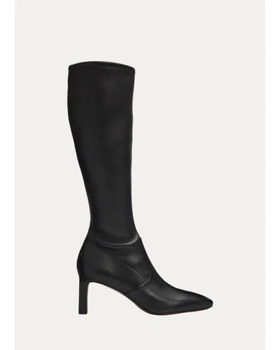 Vince 65mm Violette Stretch Leather Knee-high Boots In Black