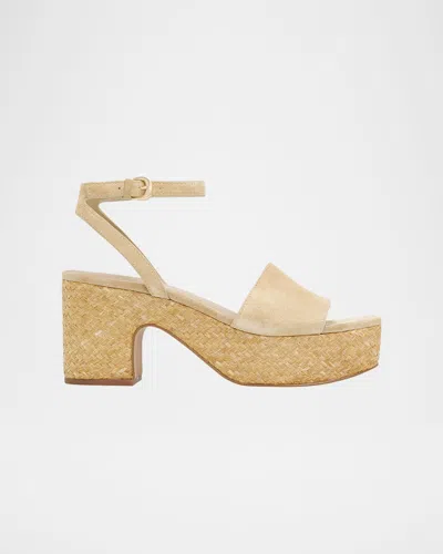 Vince 75mm Castella Suede Platform Sandals In Brown