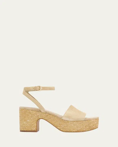 Vince 75mm Castella Suede Platform Sandals In Nude