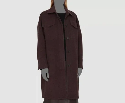 Pre-owned Vince $795  Women's Brown Double Wool Long Shirt Coat Jacket Size Xl