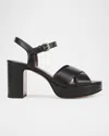 Vince 80mm Ericka Leather Platform Sandals In Black