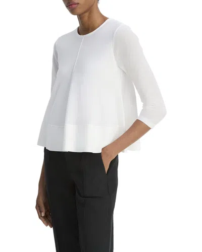 Vince A-line Crewneck Top In White