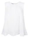 Vince Sleeveless Pleated A-line Top In White