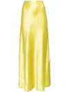 Vince Satin Maxi Skirt Danjou In Yellow