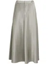 Vince Satin A-line Midi Skirt In Grey