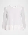 Vince A-line Three-quarter Sleeve Top In White
