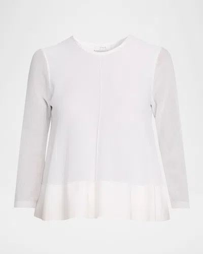 Vince A-line Three-quarter Sleeve Top In White