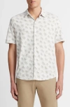 VINCE ABSTRACT DAISIES SHORT SLEEVE BUTTON-UP SHIRT