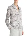 Vince Abstract Onyx Slim Fit Satin Silk Shirt In Multi