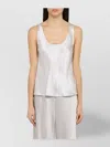 Vince Acetate Tank Top Scoop Neckline In Metallic