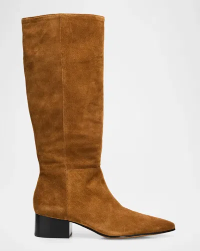 Vince Adan 40mm Suede Knee-high Boots In Brown
