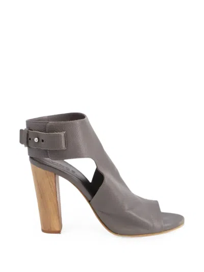 Pre-owned Vince Addie Cut-out Ankle Boots In Grey