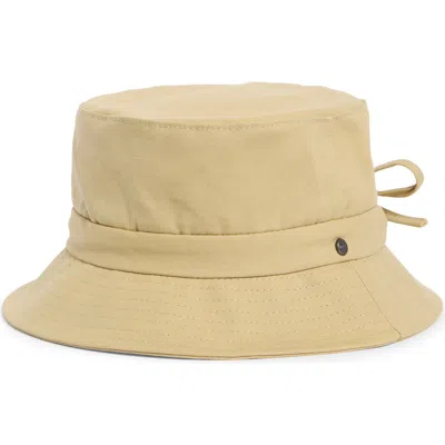 Vince Adjustable Tie Cotton Canvas Bucket Hat In Brown