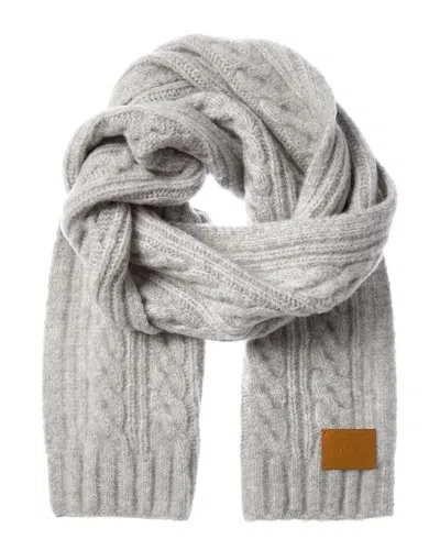 Vince Airspun Cable Wool-blend Scarf In Gray