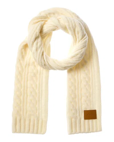 Vince Airspun Cable Wool-blend Scarf In Neutral