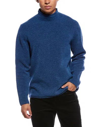 Vince Airspun Wool & Alpaca-blend Roll Neck Sweater In Blue