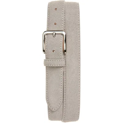 Vince Alex Stitched Suede Belt In Gray