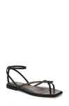 Vince Ali Leather Thong Sandal In Nutwood/black