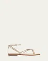 VINCE ALI METALLIC CRISSCROSS FLAT SANDALS