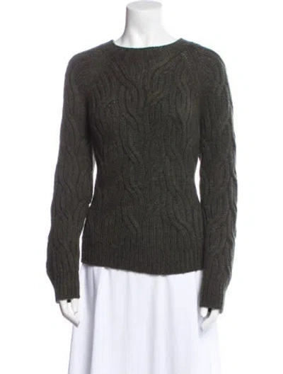 Pre-owned Vince Alpaca Bateau Neckline Sweater In Green