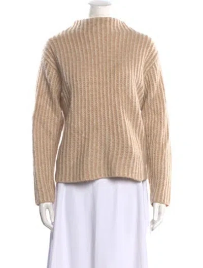 Pre-owned Vince Alpaca Bateau Neckline Sweater In Neutral