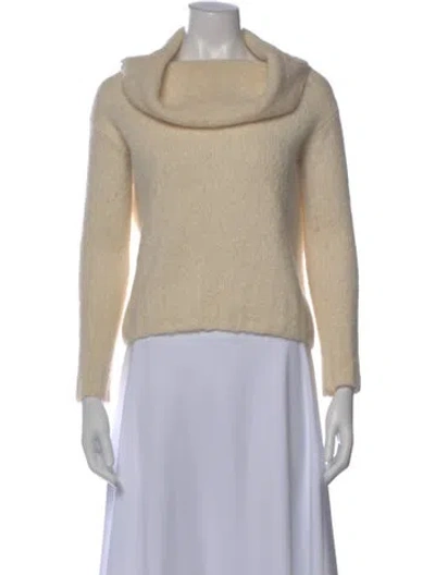 Pre-owned Vince Alpaca Cowl Neck Sweater In Neutral