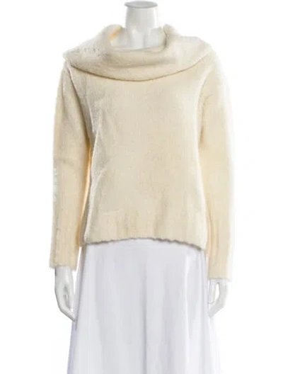 Pre-owned Vince Alpaca Cowl Neck Sweater In Yellow