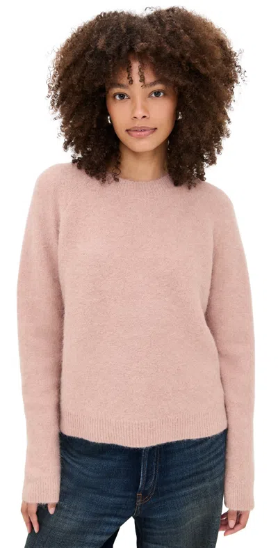 VINCE ALPACA CREW BRUSHED SWEATER BEET ROOT