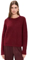 Vince Alpaca Crew Brushed Sweater Rose Wine In Red