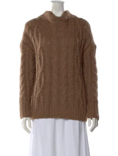 Pre-owned Vince Alpaca Crew Neck Sweater In Brown