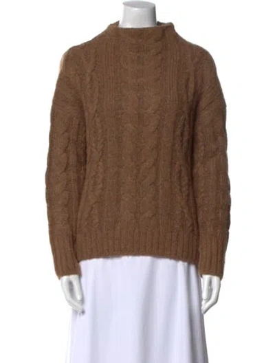 Pre-owned Vince Alpaca Mock Neck Sweater In Brown