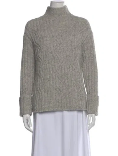 Pre-owned Vince Alpaca Mock Neck Sweater In Gray