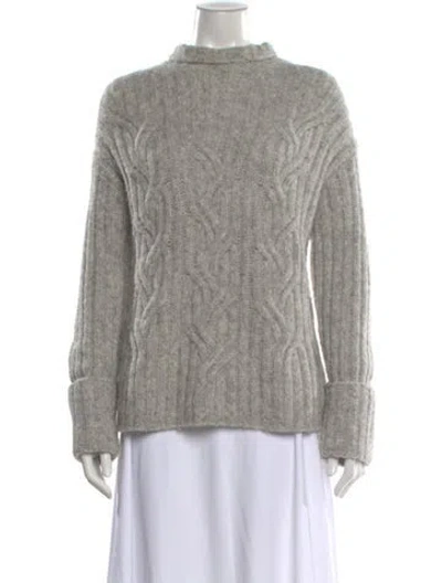 Pre-owned Vince Alpaca Mock Neck Sweater In Gray