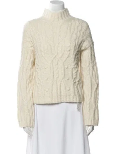 Pre-owned Vince Alpaca Mock Neck Sweater In Neutral