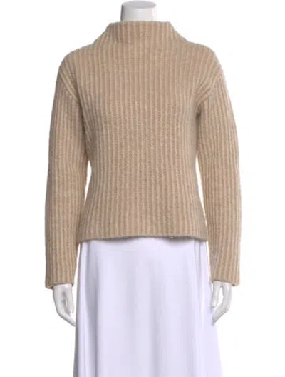 Pre-owned Vince Alpaca Mock Neck Sweater In Neutral