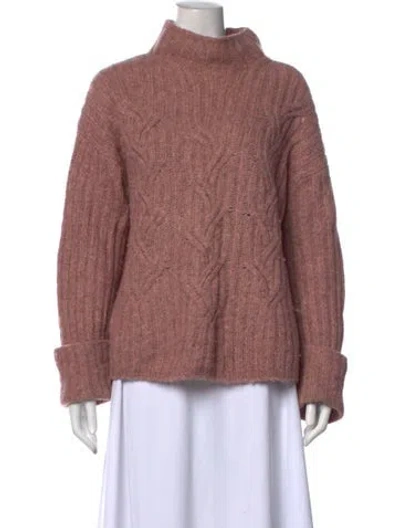 Pre-owned Vince Alpaca Mock Neck Sweater In Pink
