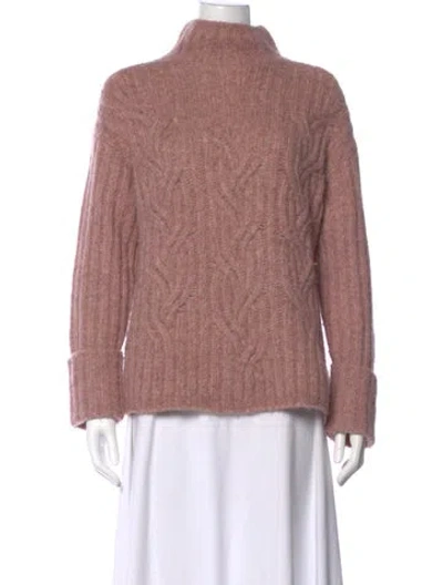 Pre-owned Vince Alpaca Mock Neck Sweater In Pink