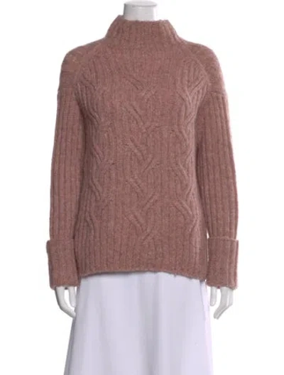 Pre-owned Vince Alpaca Mock Neck Sweater In Pink