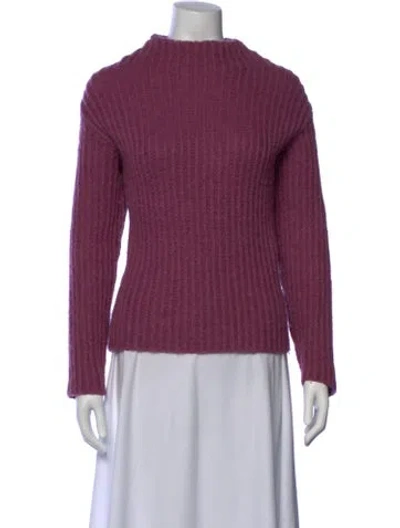 Pre-owned Vince Alpaca Mock Neck Sweater In Purple
