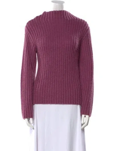 Pre-owned Vince Alpaca Mock Neck Sweater In Purple