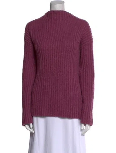 Pre-owned Vince Alpaca Mock Neck Sweater W/ Tags In Purple