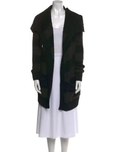Pre-owned Vince Alpaca Open Front Sweater In Black