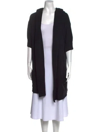 Pre-owned Vince Alpaca Open Front Sweater In Black
