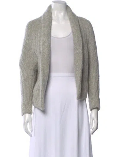 Pre-owned Vince Alpaca Open Front Sweater In Gray