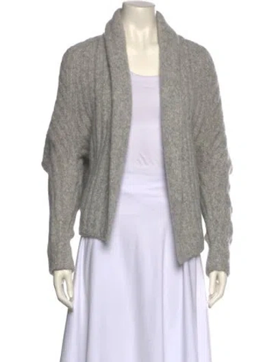 Pre-owned Vince Alpaca Open Front Sweater In Gray