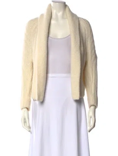 Pre-owned Vince Alpaca Open Front Sweater In Neutral
