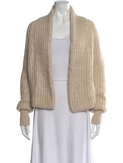 Pre-owned Vince Alpaca Open Front Sweater In Neutral