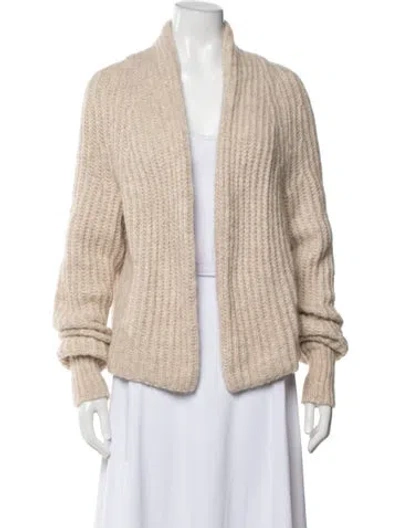 Pre-owned Vince Alpaca Open Front Sweater In Neutral
